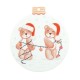 Pendentif en Acrylique Plexi Boule de Noël avec Petits Oursons 58 mm