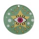 Pendentif rond en Acrylique Plexi avec Étoile et œil Maléfique 50 mm