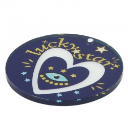 Pendentif en Acrylique Plexi « Lucky star » avec œil Maléfique 50 mm