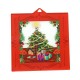 Colgante Cuadrado de Acrílico Plexi con Árbol de Navidad y Regalos, 70 mm