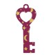 Plexi Acrylic Pendant Key Heart with Stars & Moon 18x43mm