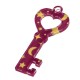 Colgante de Acrílico Plexi con Forma de Llave y Corazón con Estrellas y Luna 18 x 43 mmφ