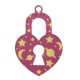 Plexi Acrylic Pendant Locket Heart with Stars & Moon 29x39mm