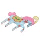 Plexi Acrylic Pendant Unicorn with Snowflakes & Candy 60x63mm