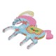 Plexi Acrylic Pendant Unicorn with Snowflakes & Candy 60x63mm