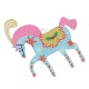 Plexi Acrylic Pendant Unicorn with Snowflakes & Candy 60x63mm