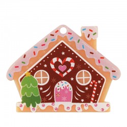 Pendentif en Acrylique Plexi Maison en Bonbons avec cœur et Arbre 56 x 43 mm