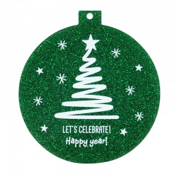 Boule de Noël Pendentif en Plexiglas Acrylique « Happy year » 70 mm
