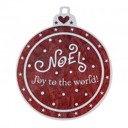 Pendentif Boule de Noël en Acrylique Plexi « NOEL » 64 x 76 mm