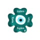 Plexi Acrylic Decorative Four Leaf Clover with Evil Eye & Wishes 70mm