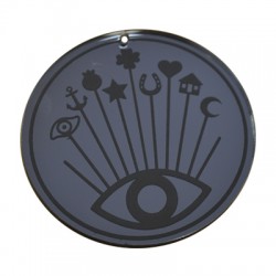 Colgante de Metacrilato Redondo Ojo Estrella Herradura 90mm