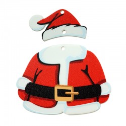 Colgante de Metacrilato Papa Noel Navideño (Set 2pcs) 52x39mm
