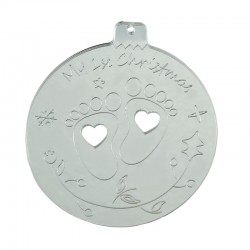 Pendentif en Acrylique Plexi Boule « Mon Premier Noël » 70 mm
