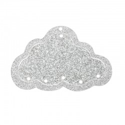 Pendentif en Acrylique Plexi en Forme de Nuage 93 x 60 mm (2 Pièces/Set)
