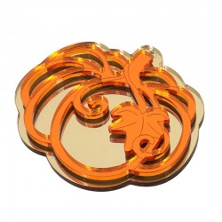 Colgante de Acrílico Plexi Calabaza con Hoja 91 x 78 mm