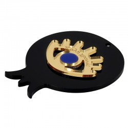 Pendentif en Plexiglas Acrylique avec Grenade et œil Maléfique 61 x 71 mm