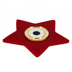 Pendentif en Acrylique Plexi Étoile avec œil Maléfique 86 x 82 mm