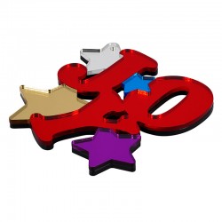 Colgante Acrílico de Plexiglás «Joy» con Estrellas 100 x 94 mm