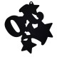 Plexi Acrylic Pendant “JOY” with Stars 100x94mm