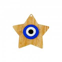Pendentif en Acrylique Plexi Étoile avec œil Maléfique 70 mm