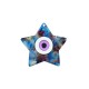 Plexi Acrylic Pendant Star with Evil Eye 66x62mm