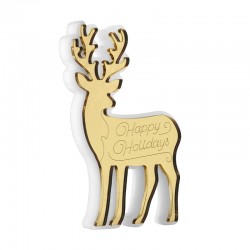 Ciervo Decorativo de Acrílico Plexi «Felices Fiestas» 72 x 110 mm