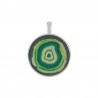 Argent 999° plaqué antique / Transparent / Vert / Multicolore