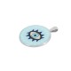 Plexi Acrylic Pendant Round with Evil Eye & Zamak Setting 33mm