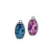 Pendentif Ovale en Acrylique Plexi avec Monture en Zamak 13 x 19 mm