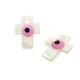 Shell Charm Cross with Evil Eye 10.5x12mm