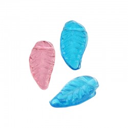 Breloque en Verre en Forme de Feuille 16 x 8 mm