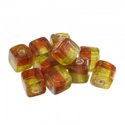 Glass Bead Cube 13x9mm Ø1.8mm