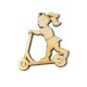 Ciondolo di Legno Bimba con Monopattino 47x56mm (spess. 3mm)