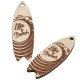 Pendentif en Bois Planche de Surf 60x22mm (Ø 3,5mm)