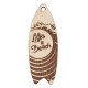 Colgante de Madera Tabla de Surf 60x22mm (grosor 3mm)