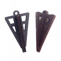 Pendentif Triangle 3D en Bois 44x22mm