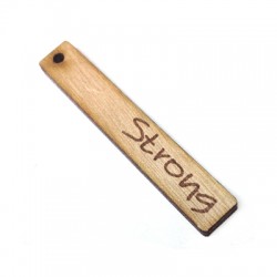 Pendentif plaquette en Bois "Strong" 60x10mm