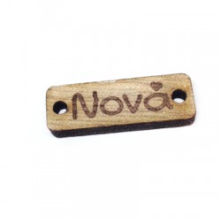 Intercalaire en Bois avec phrase "Νονά" 28x8mm