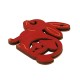 Wooden Pendant Rabbit with Mushrooms 60x56mm