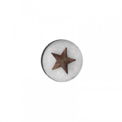 Cabochon Rond en Bois avec Étoile 12mm