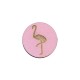 Cabochon Rond en Bois avec Flamingo 15mm