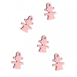 Wooden Charm Girl 11x12mm