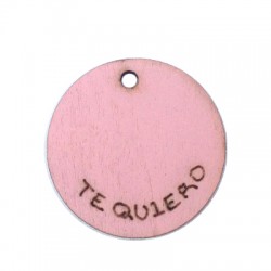 Wooden Pendant 'Te Quiero' 24mm