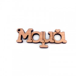 Ciondolo di Legno Scritta "Μαμά" 60x23mm