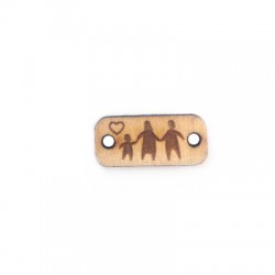 Intercalaire Barre en bois avec famille 20x9mm