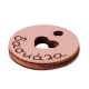 Wooden Charm Round "δασκάλα" with Heart 17mm