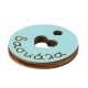 Charm di Legno Rotondo con Cuore e Scritta "δασκάλα" 17mm