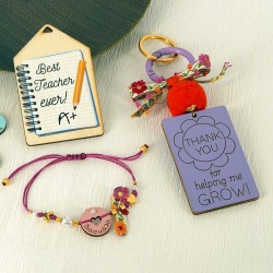 Pendentif en Bois avec cœur et inscription "δασκάλα" 17mm