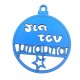 Pendentif Boule de Noël en bois « για Μπαμπά » avec Étoile 70 mm