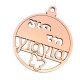 Pendentif Boule de Noël en bois « Γιαγιά » avec Papillon 70 mm